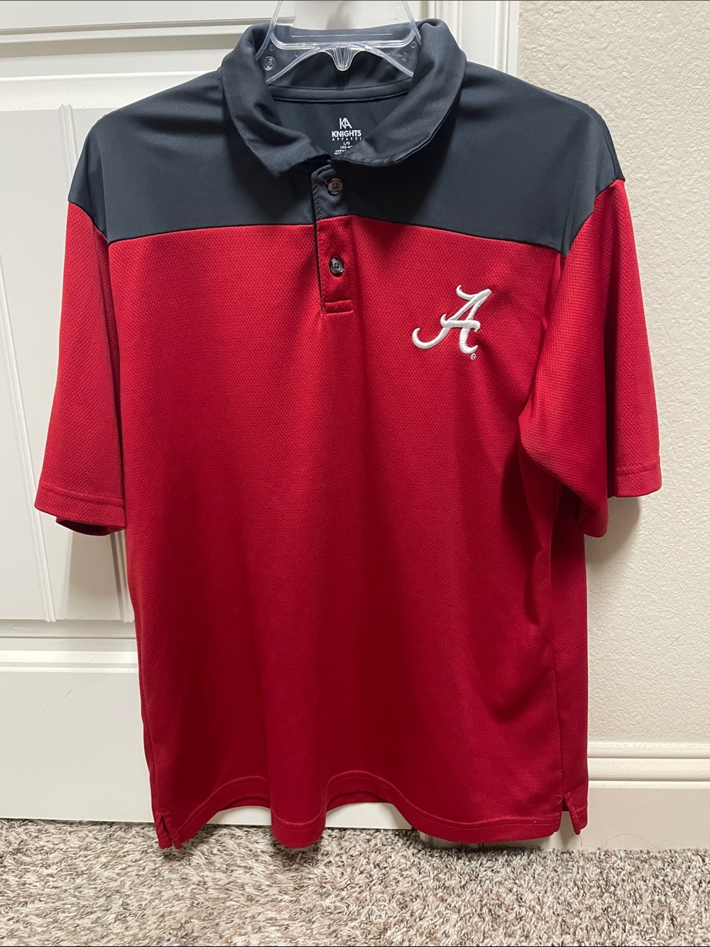 Alabama Crimson Tide Red & Grey Polo - Logo Chest